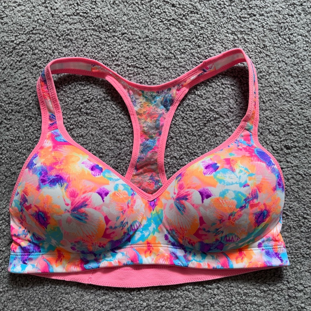 Pink sports bra